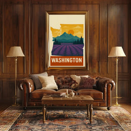 Washington State Scenic Landscape Travel Poster