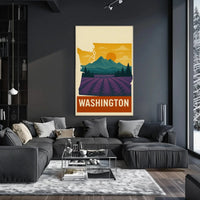 Washington State Scenic Landscape Travel Poster