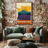 Washington State Scenic Landscape Travel Poster