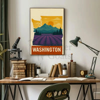 Washington State Scenic Landscape Travel Poster