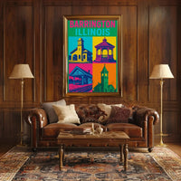Barrington Illinois Pop-Art Heritage Travel Poster