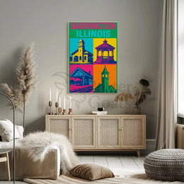 Barrington Illinois Pop-Art Heritage Travel Poster
