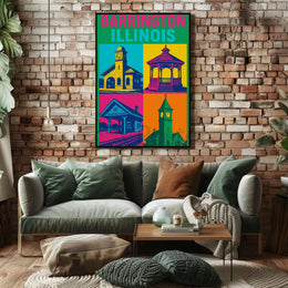 Barrington Illinois Pop-Art Heritage Travel Poster