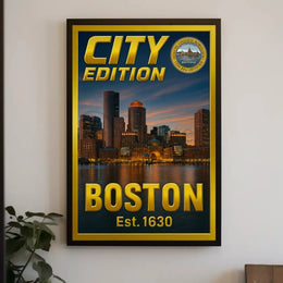 Boston Cityscape Commemorative Heritage Art Poster