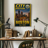 Boston Cityscape Commemorative Heritage Art Poster