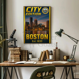 Boston Cityscape Commemorative Heritage Art Poster