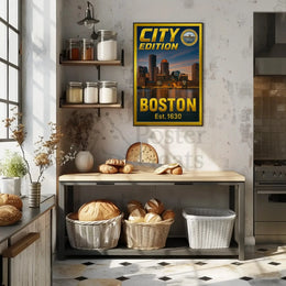 Boston Cityscape Commemorative Heritage Art Poster