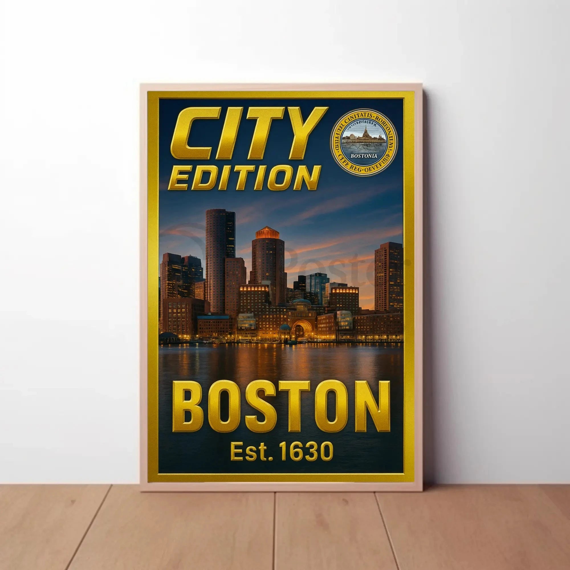 Boston Cityscape Commemorative Heritage Art Poster