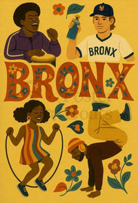 Bronx Culture Celebration Vibrant Poster Retro Wall Art
