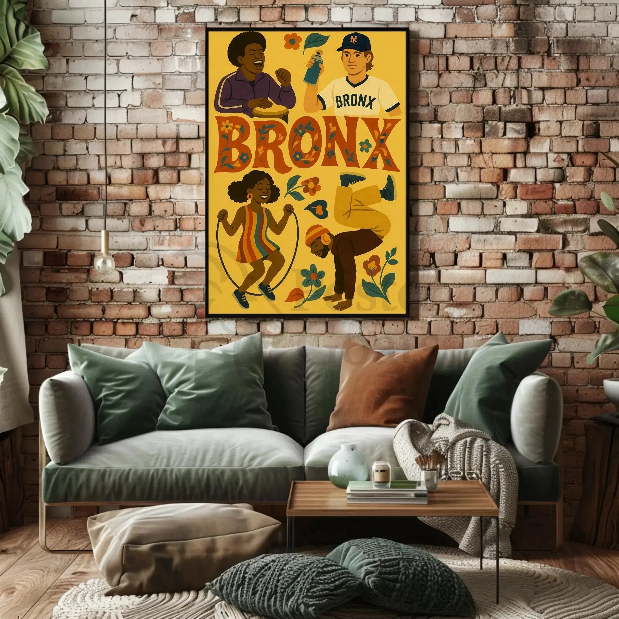 Bronx Culture Celebration Vibrant Poster Retro Wall Art