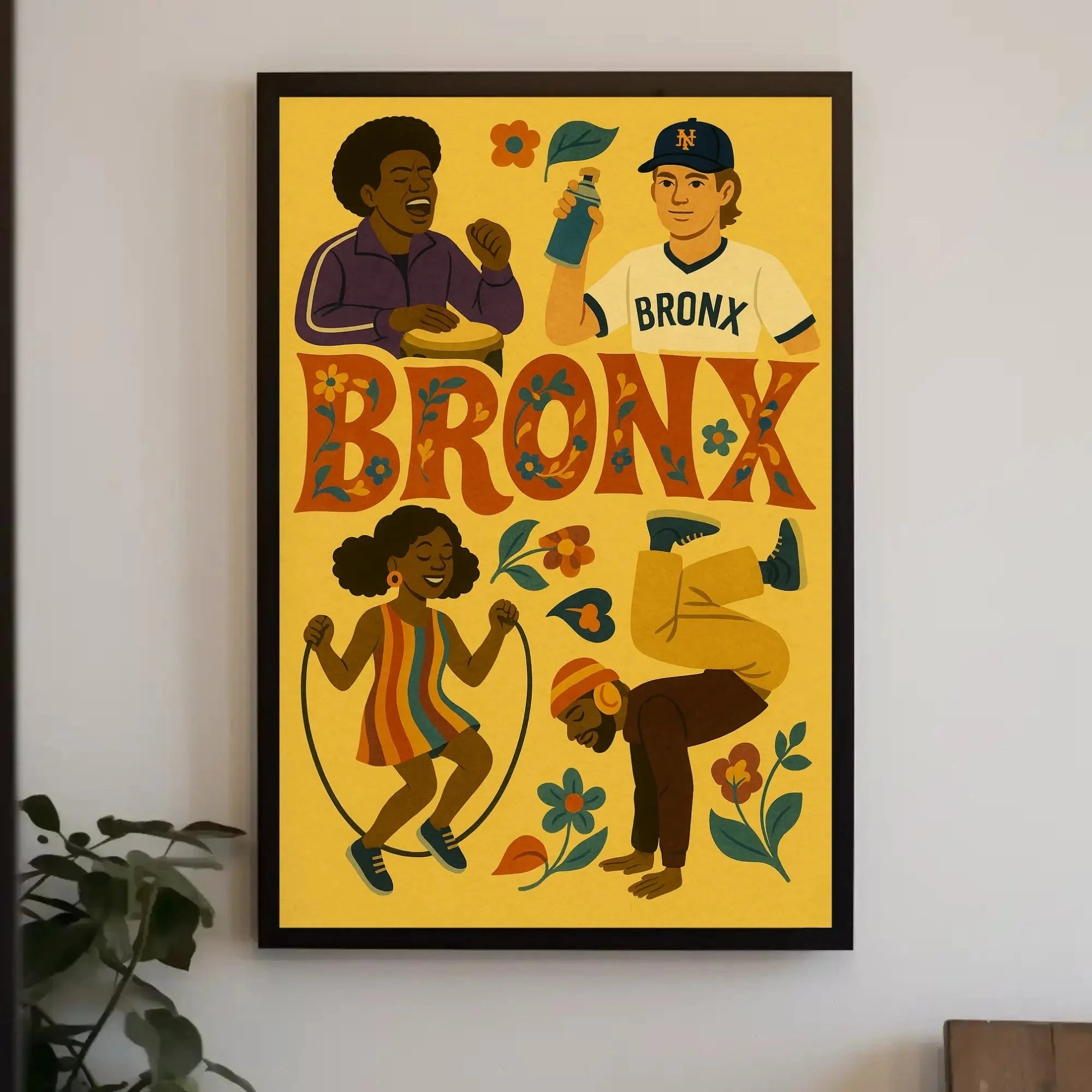 Bronx Culture Celebration Vibrant Poster Retro Wall Art