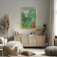 Washington State's Natural Beauty Patriotic Travel Poster