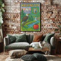 Washington State's Natural Beauty Patriotic Travel Poster