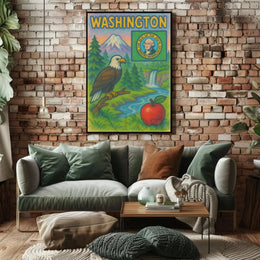 Washington State's Natural Beauty Patriotic Travel Poster