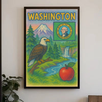 Washington State's Natural Beauty Patriotic Travel Poster