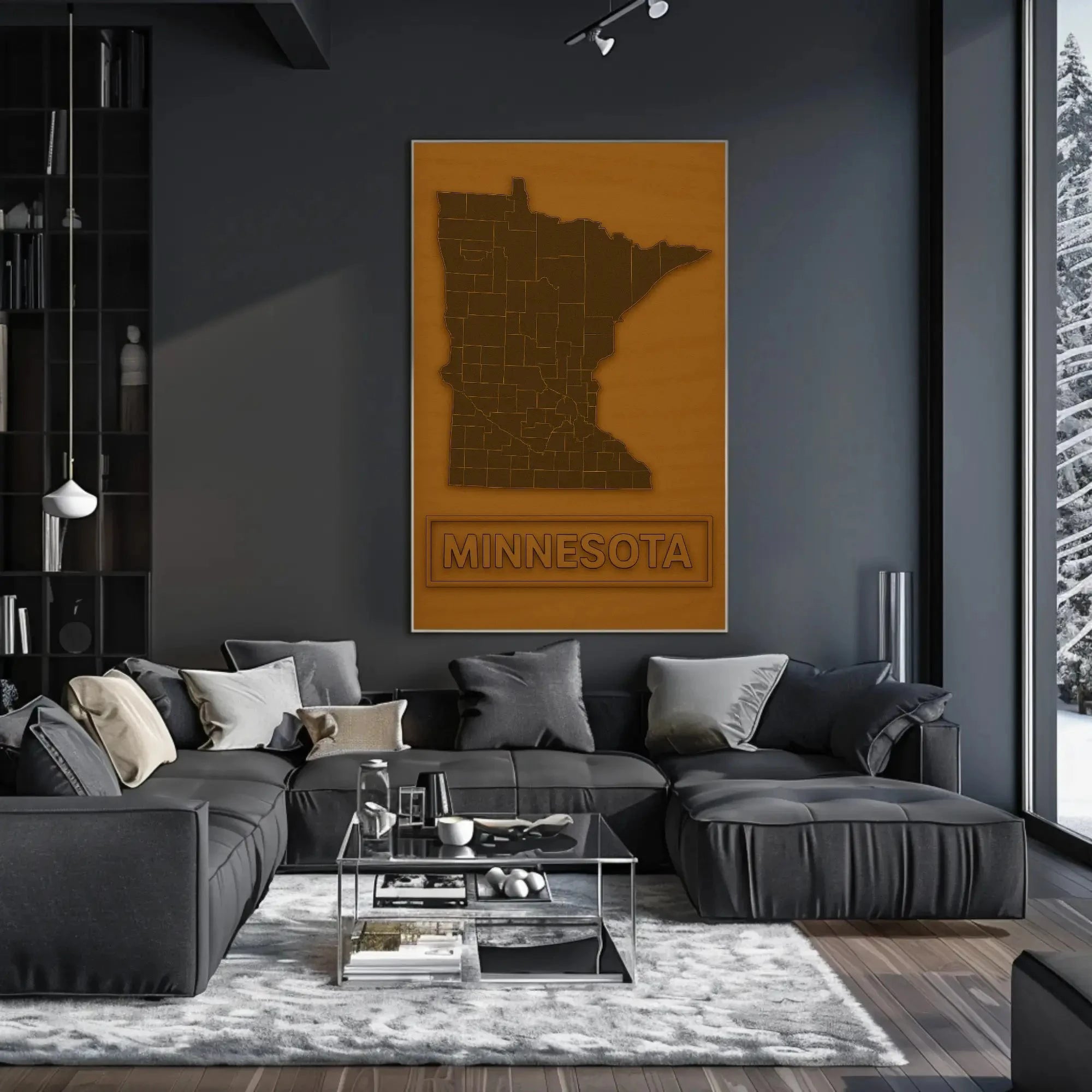 Minnesota State Map Minimalist Cultural Heritage Poster