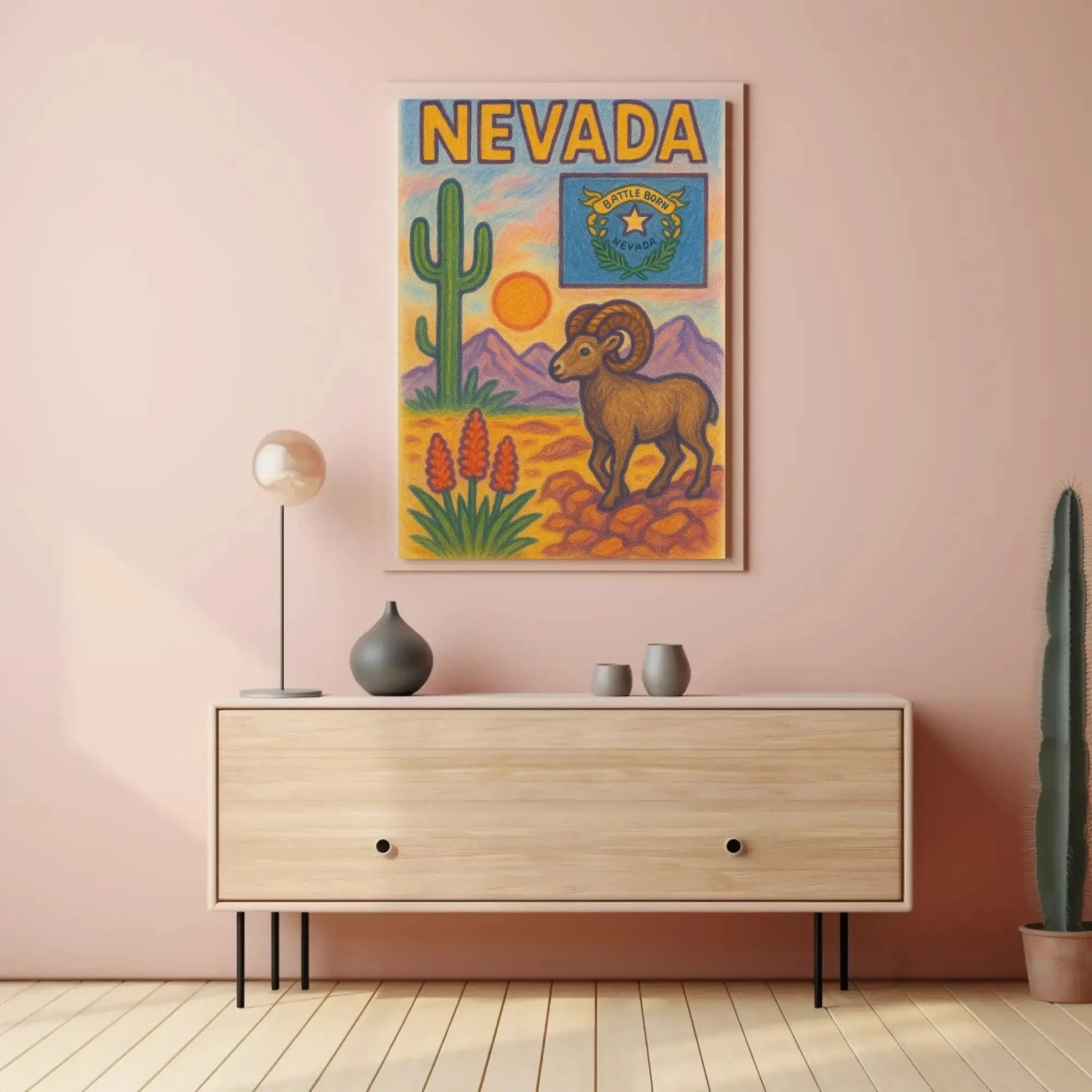 Nevada Desert Vibes Southwest Travel Poster