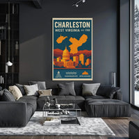 Charleston Vintage Travel West Virginia Art Poster