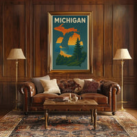Michigan Scenic Vintage Travel Poster