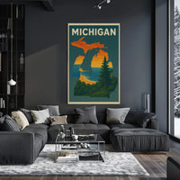Michigan Scenic Vintage Travel Poster