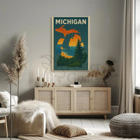 Michigan Scenic Vintage Travel Poster