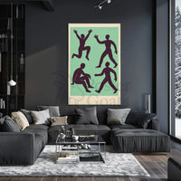 Dynamic Abstract Figures Mid-Century Artistic Poster