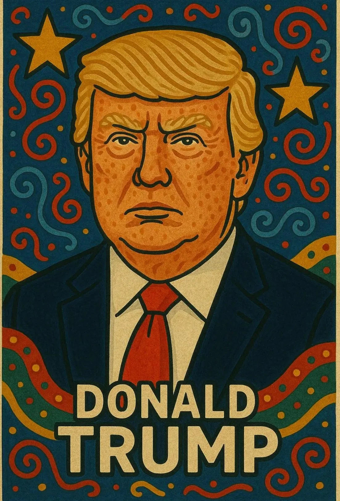 Bold Iconic Figure Pop Culture Art Poster