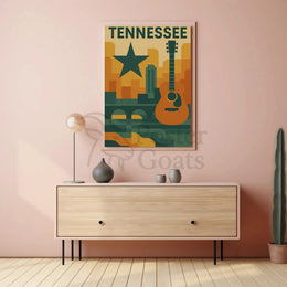 Nashville Music Skyline Geometric Art Poster