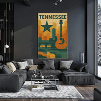 Nashville Music Skyline Geometric Art Poster