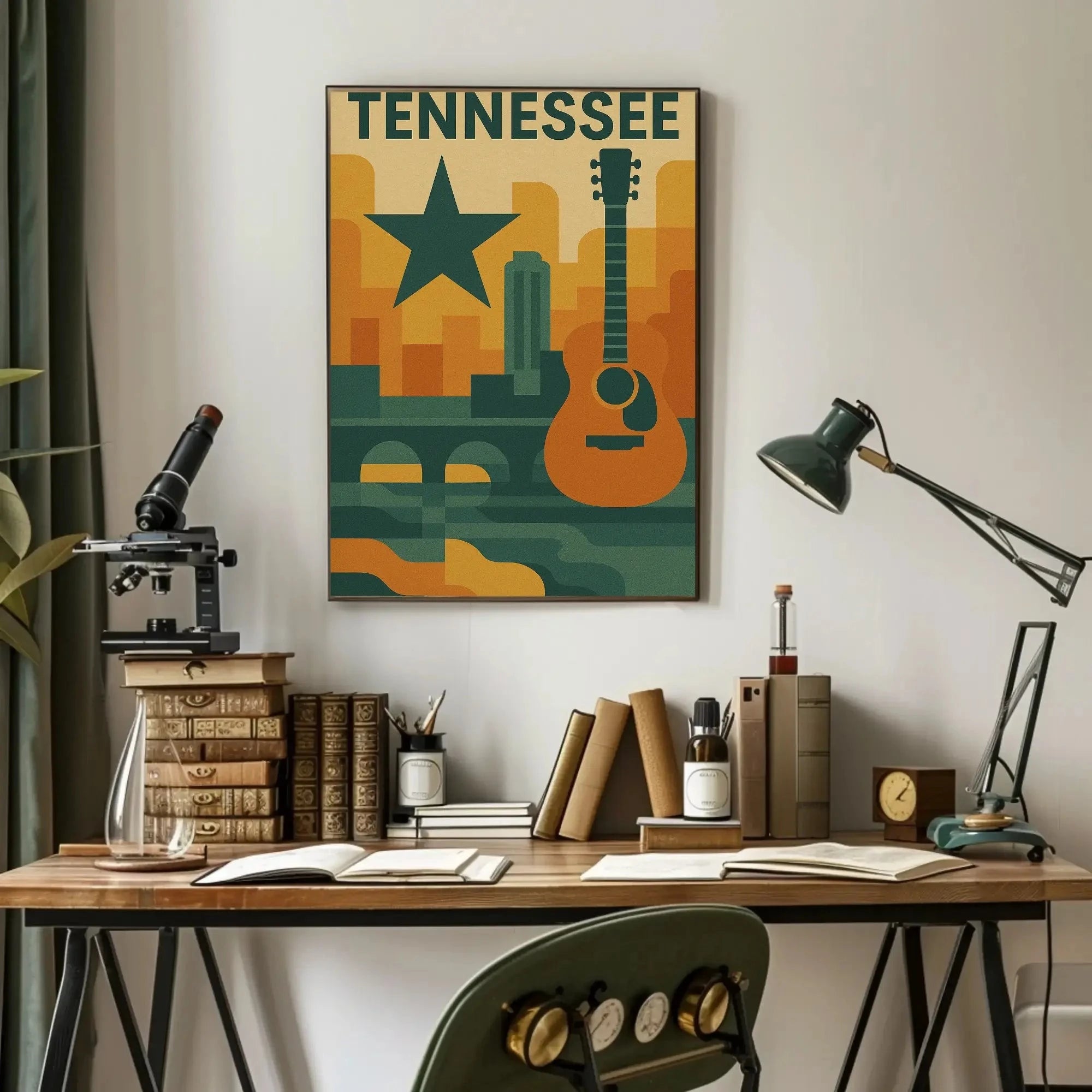 Nashville Music Skyline Geometric Art Poster