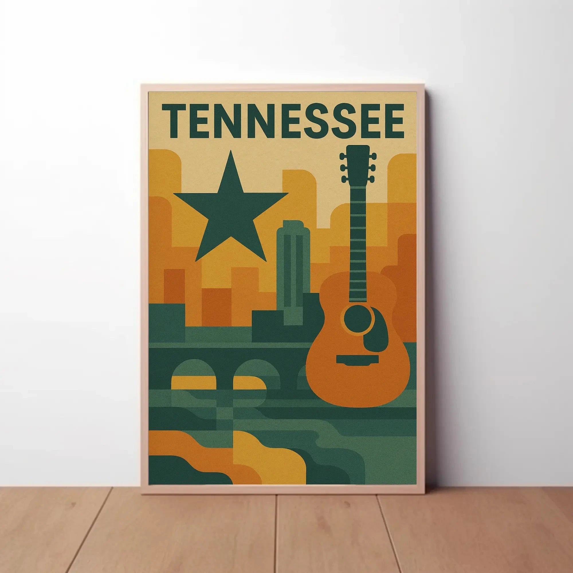 Nashville Music Skyline Geometric Art Poster