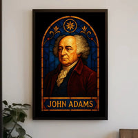 John Adams Stained-Glass Historical Tribute Poster