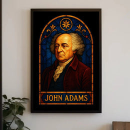 John Adams Stained-Glass Historical Tribute Poster