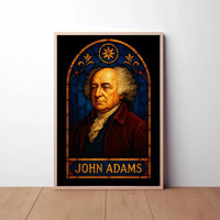 John Adams Stained-Glass Historical Tribute Poster