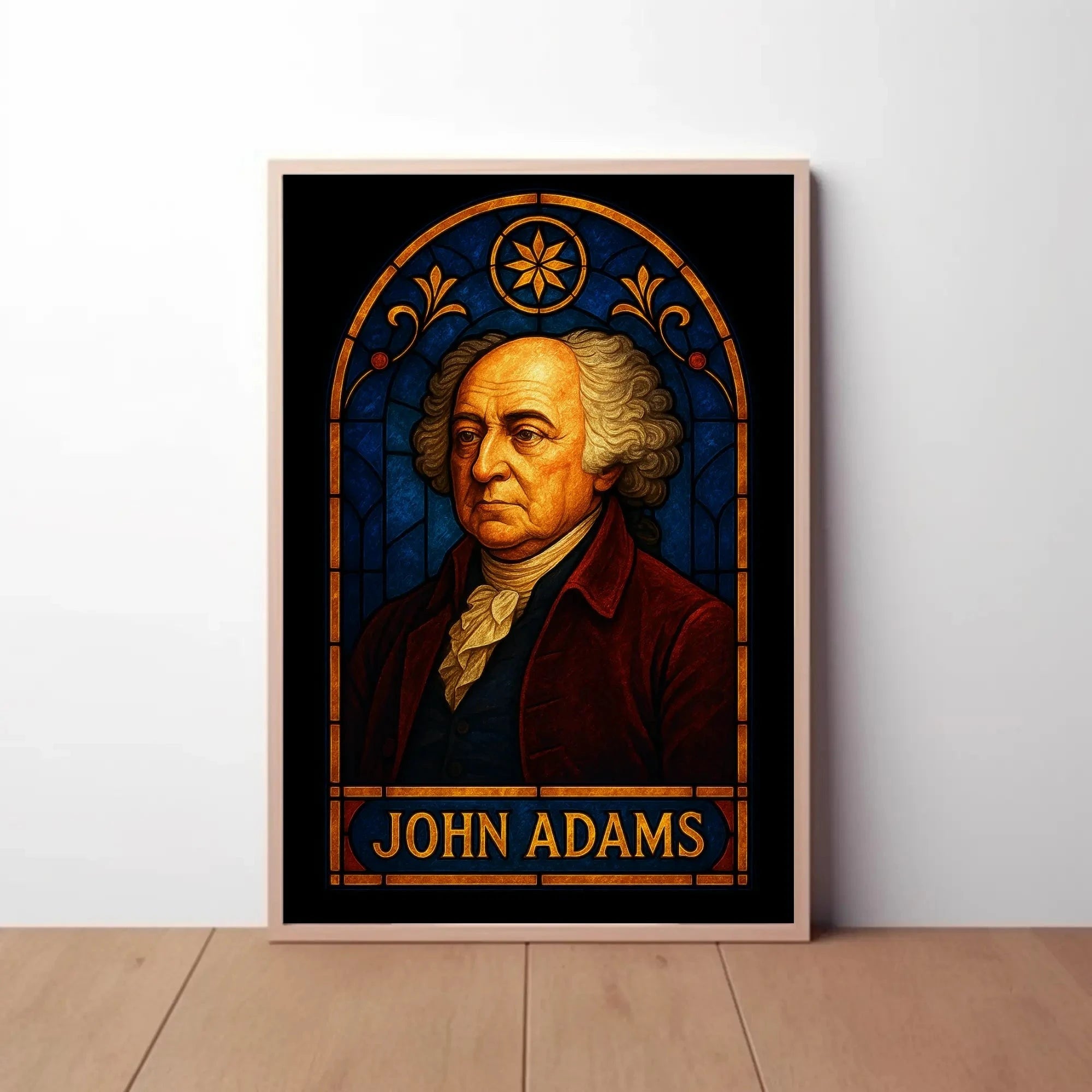 John Adams Stained-Glass Historical Tribute Poster