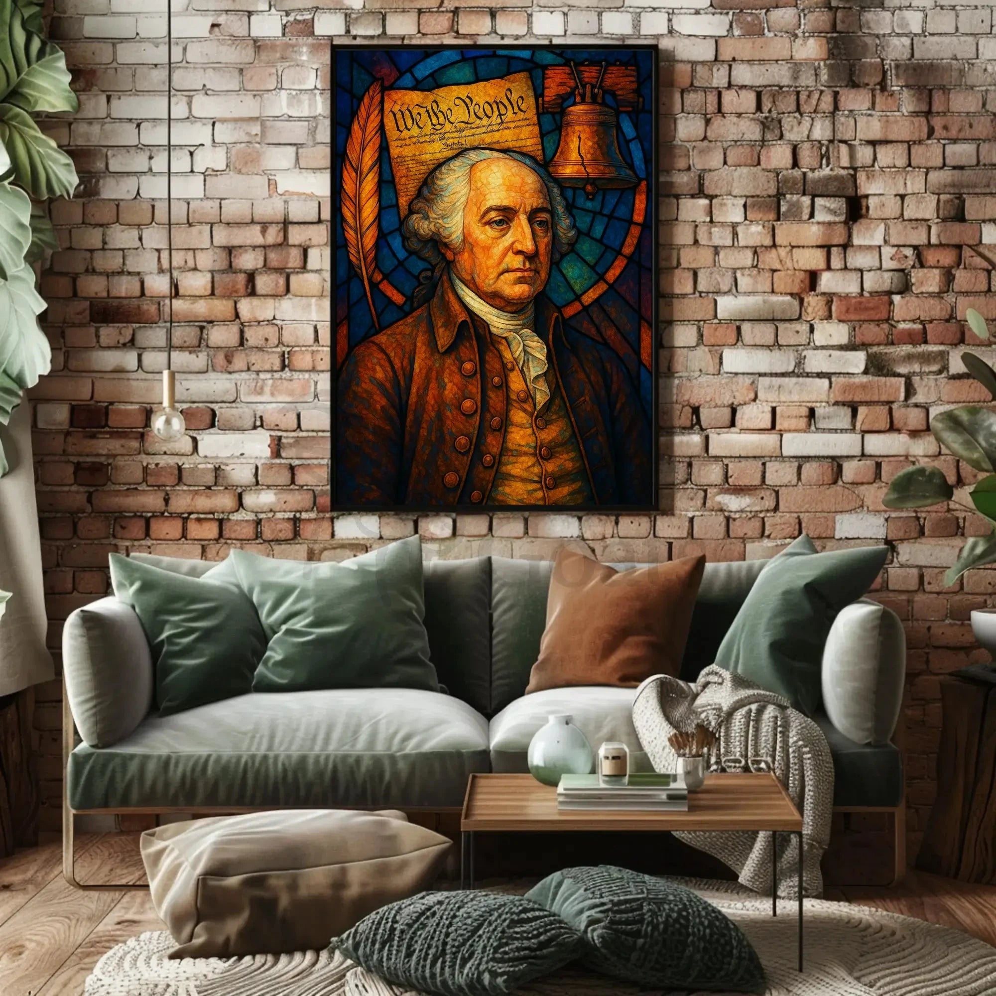 Founding Father Legacy Stained Glass Historical or Presidential Poster