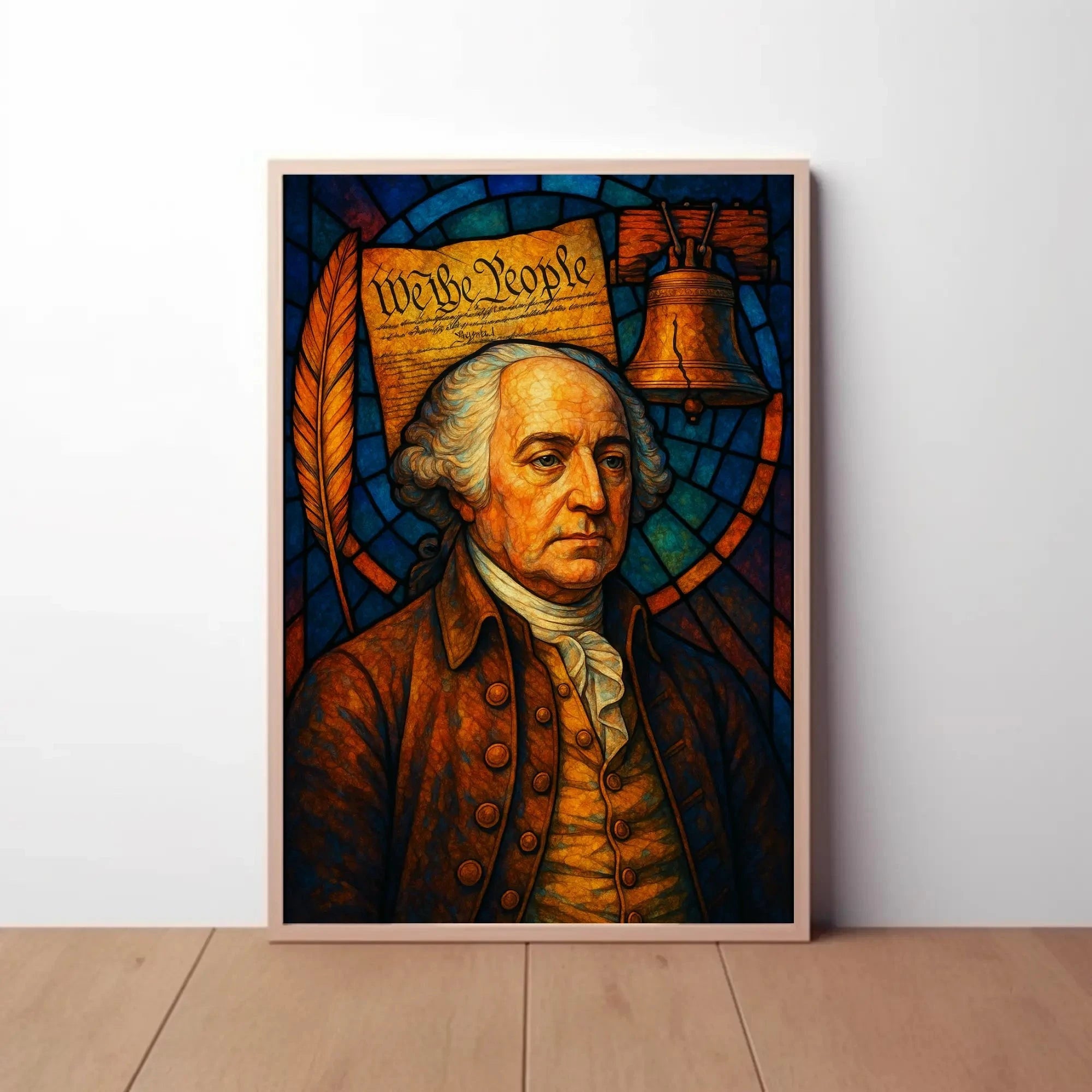 Founding Father Legacy Stained Glass Historical or Presidential Poster