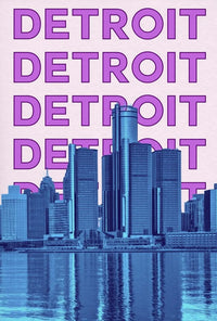 Detroit Skyline Urban Vibes Abstract, Artistic, or Pop Culture Poster