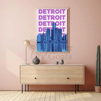 Detroit Skyline Urban Vibes Abstract, Artistic, or Pop Culture Poster