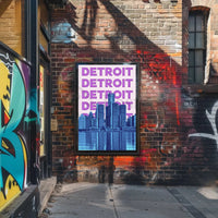Detroit Skyline Urban Vibes Abstract, Artistic, or Pop Culture Poster