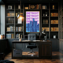 Detroit Skyline Urban Vibes Abstract, Artistic, or Pop Culture Poster