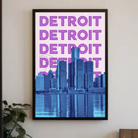 Detroit Skyline Urban Vibes Abstract, Artistic, or Pop Culture Poster