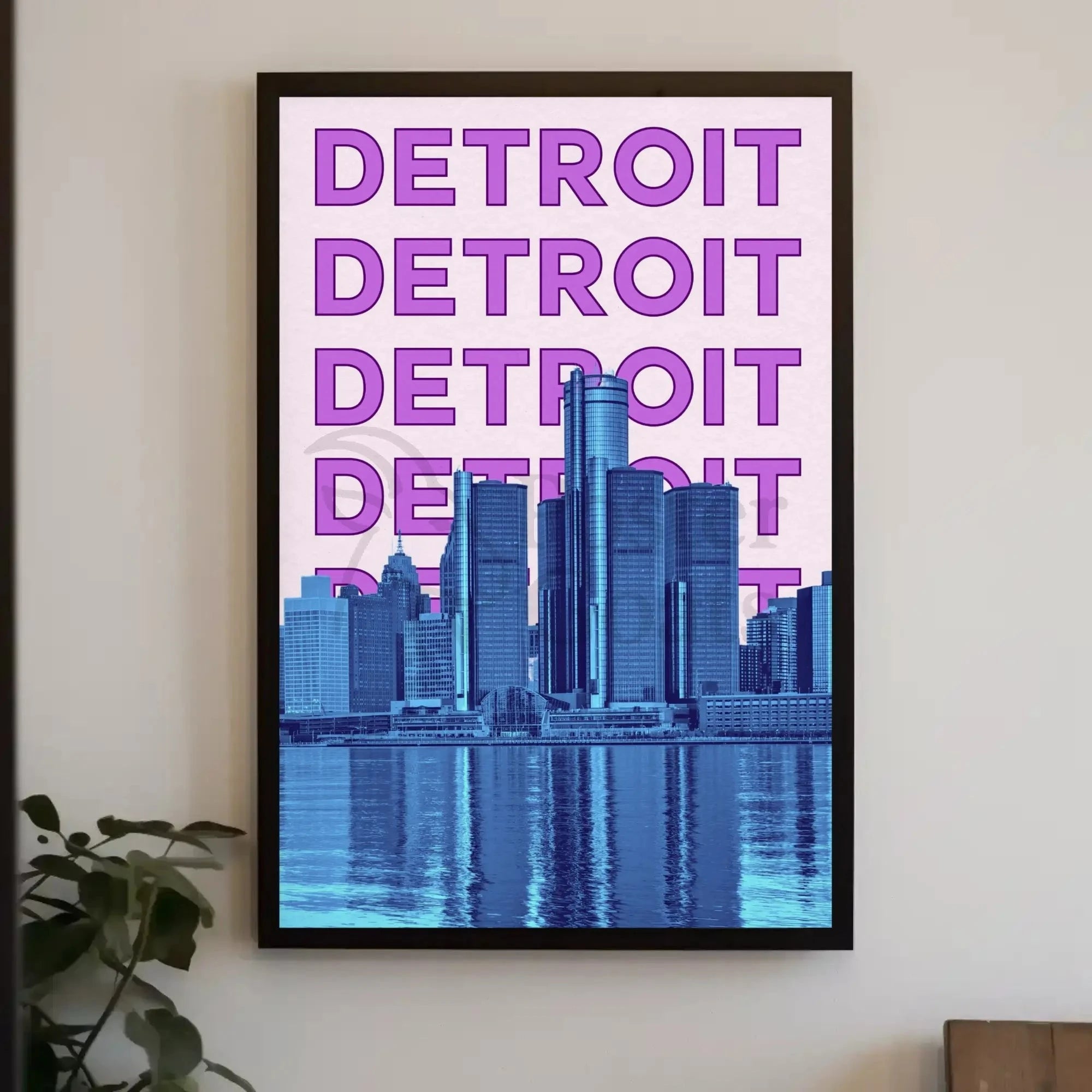 Detroit Skyline Urban Vibes Abstract, Artistic, or Pop Culture Poster
