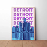Detroit Skyline Urban Vibes Abstract, Artistic, or Pop Culture Poster