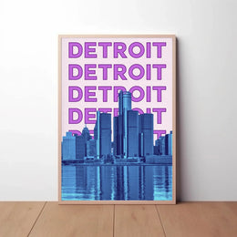 Detroit Skyline Urban Vibes Abstract, Artistic, or Pop Culture Poster