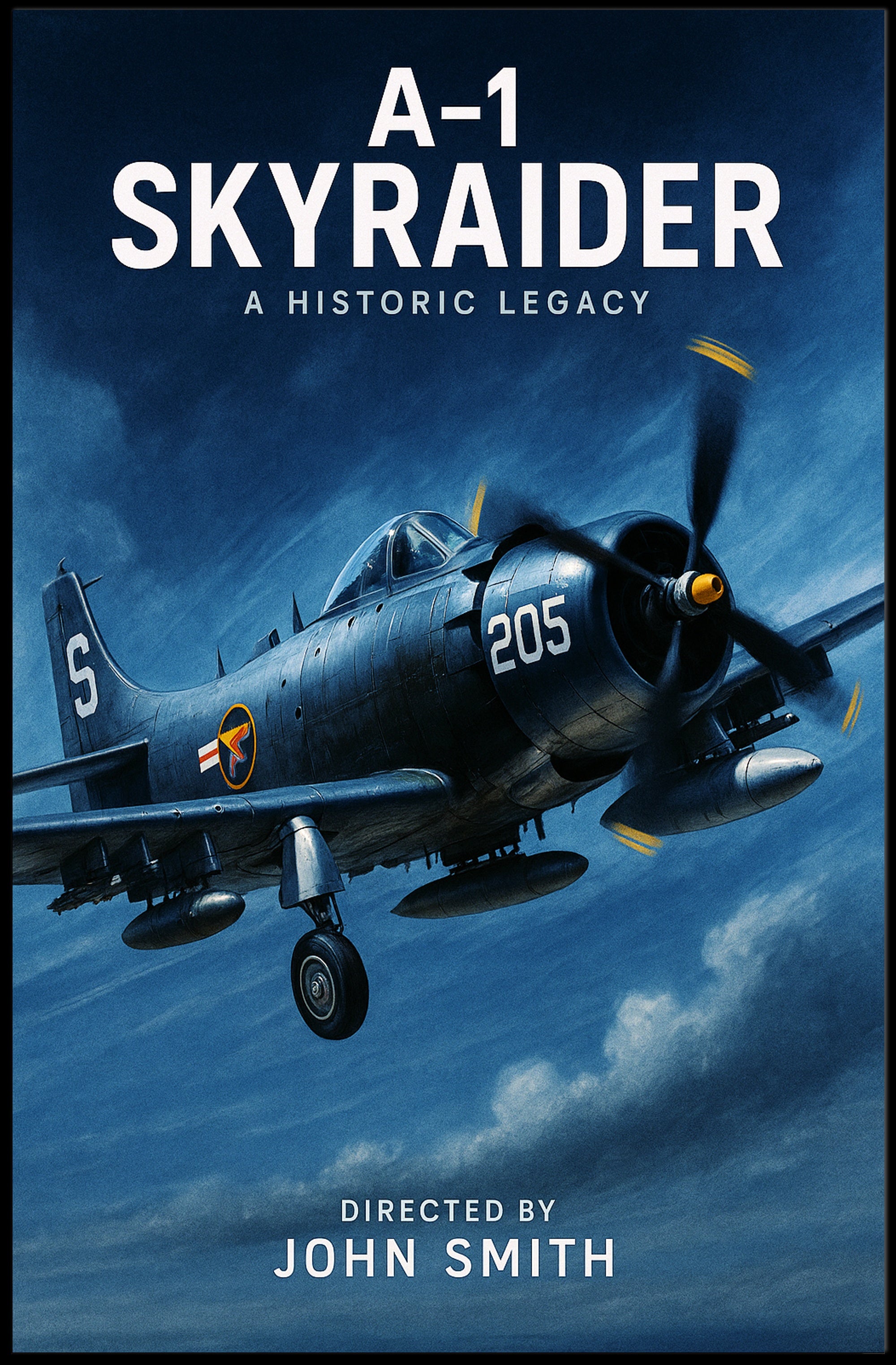 A-1 Skyraider Historic Legacy Poster Wall Art Print PosterGoat