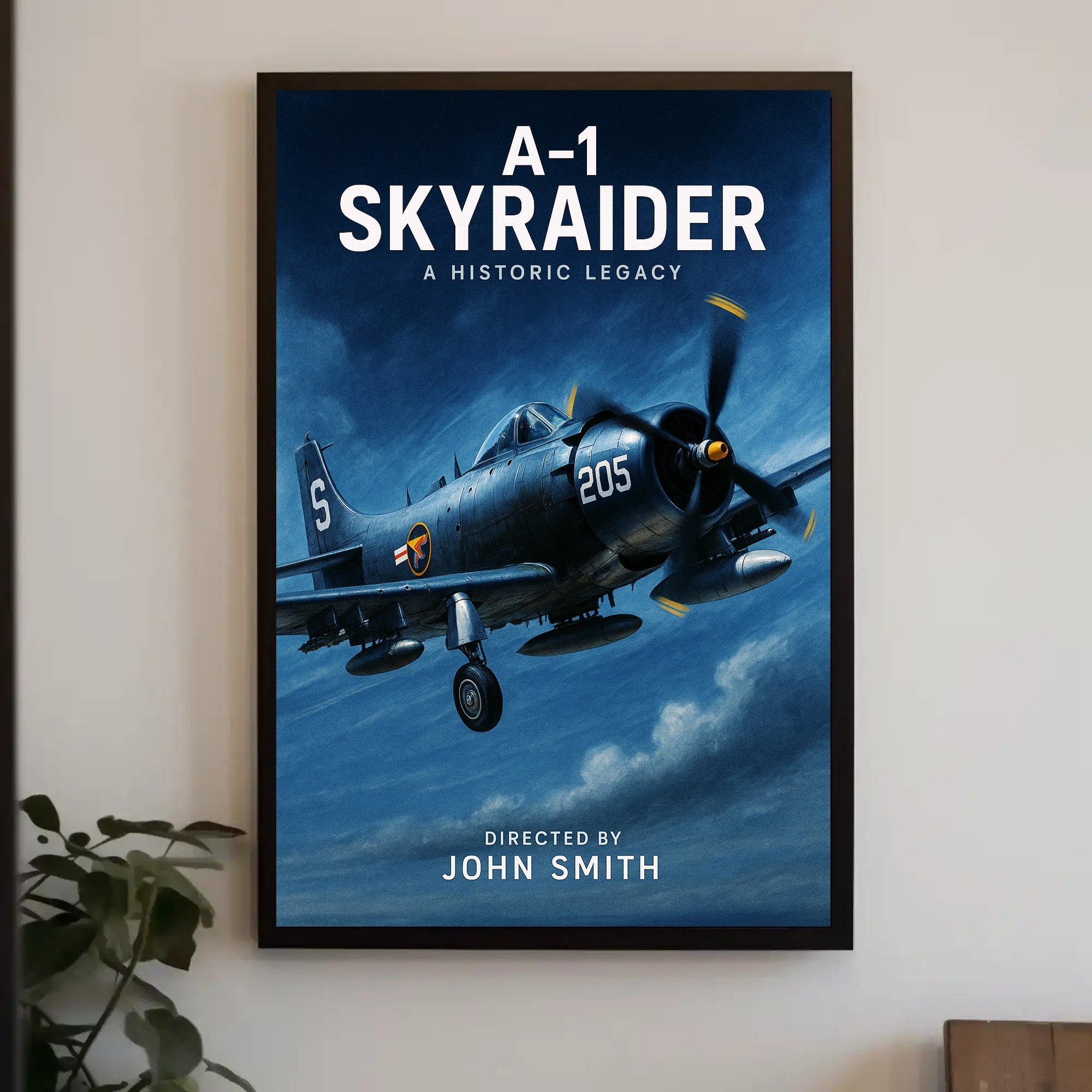 A-1 Skyraider Historic Legacy Poster Wall Art Print PosterGoat