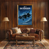 A-1 Skyraider Historic Legacy Poster Wall Art Print PosterGoat