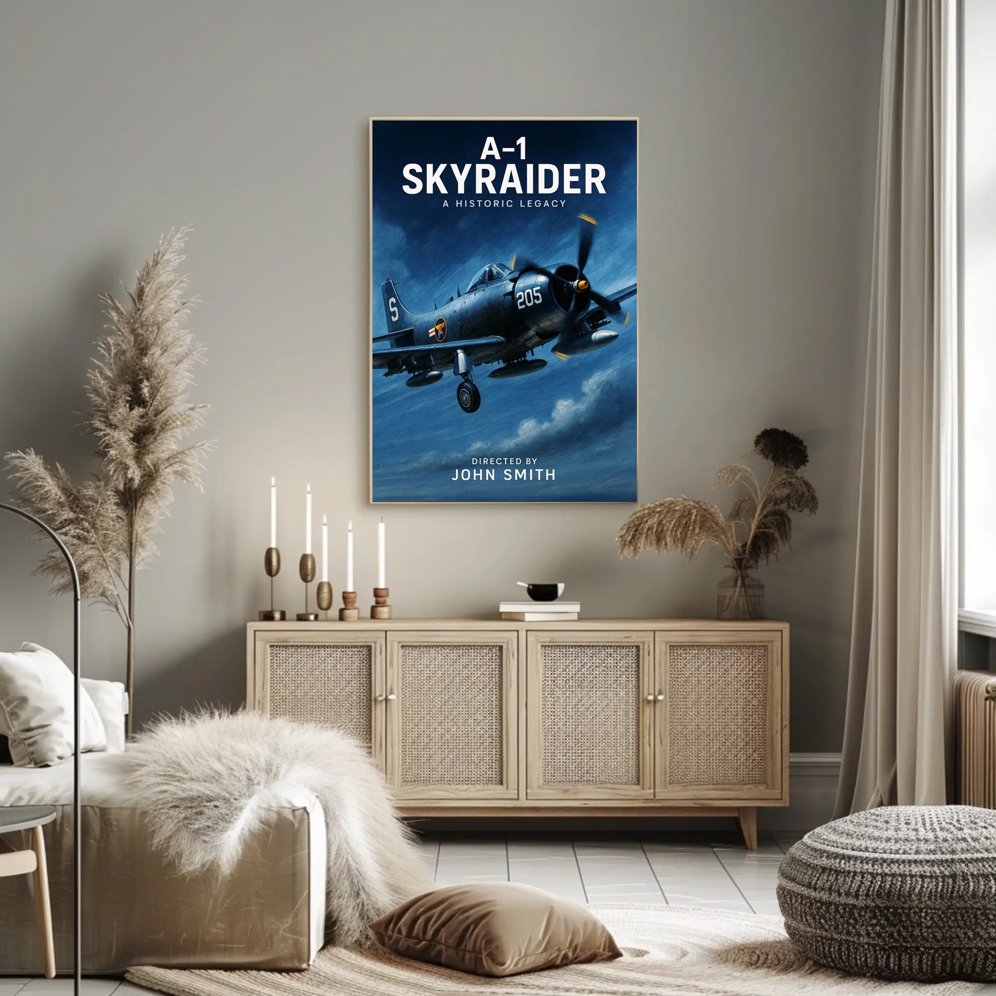 A-1 Skyraider Historic Legacy Poster Wall Art Print PosterGoat