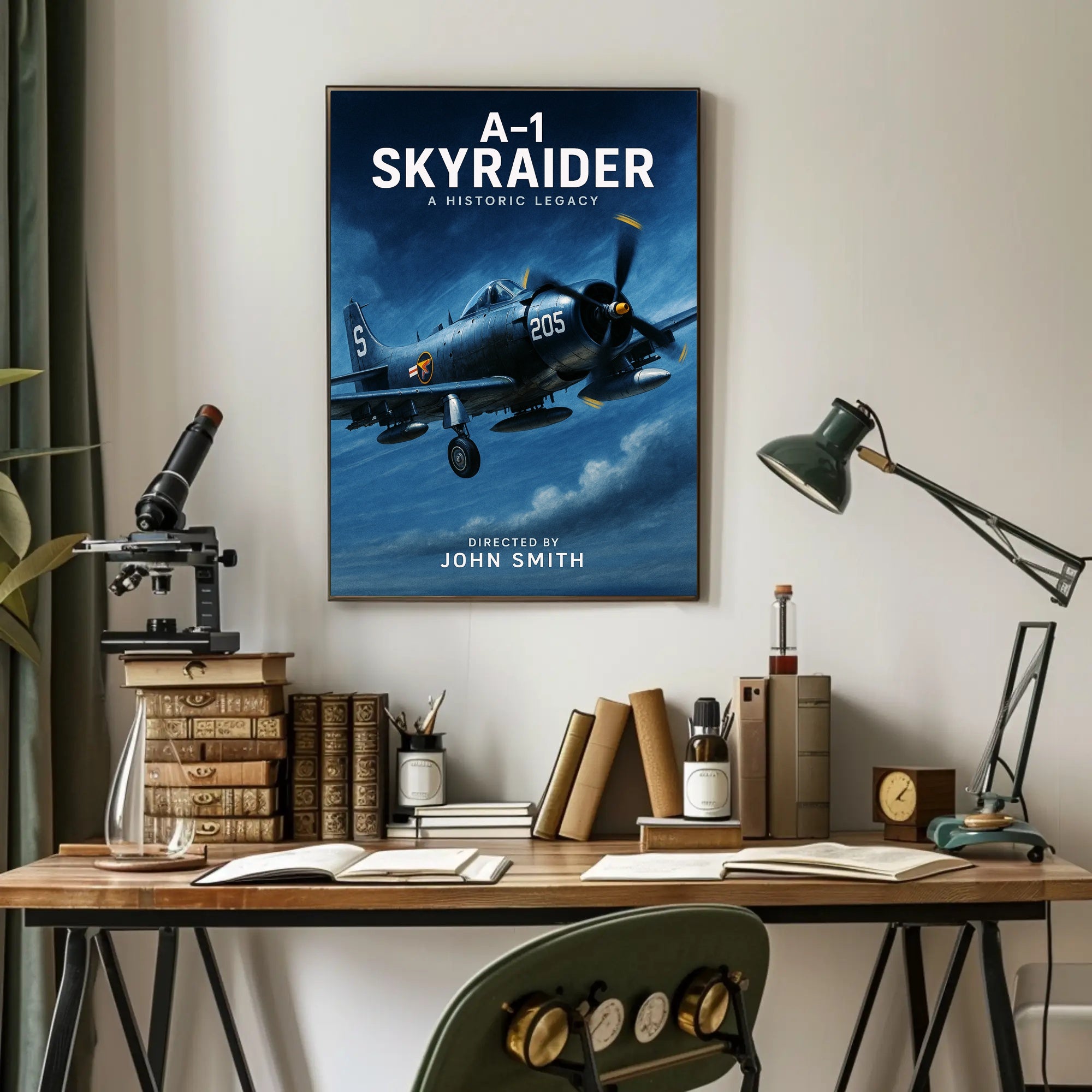 A-1 Skyraider Historic Legacy Poster Wall Art Print PosterGoat
